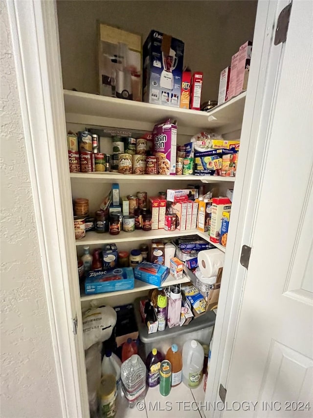 view of pantry