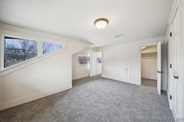 additional living space featuring carpet floors