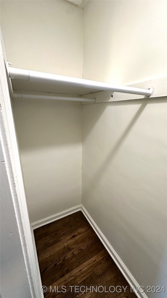 walk in closet featuring dark hardwood / wood-style floors