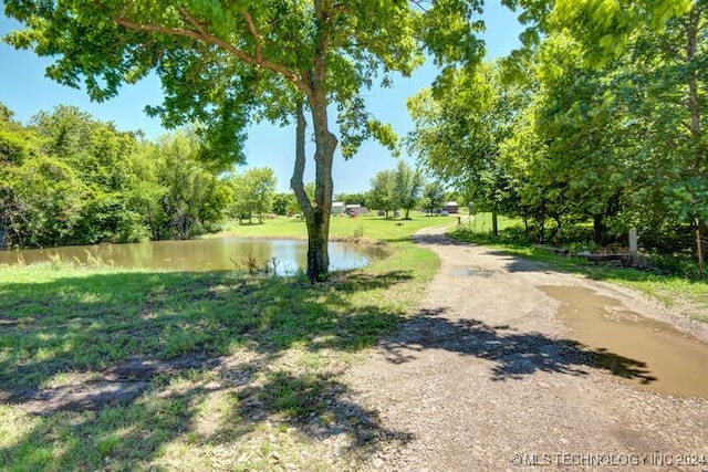 view of community featuring a water view