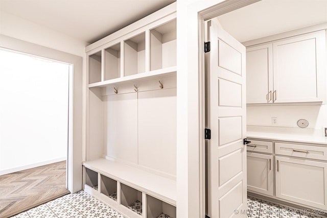 mudroom with light floors