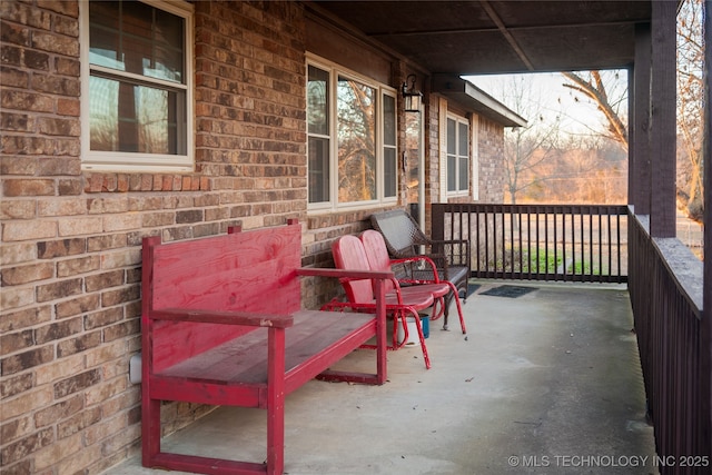 view of patio with a porch