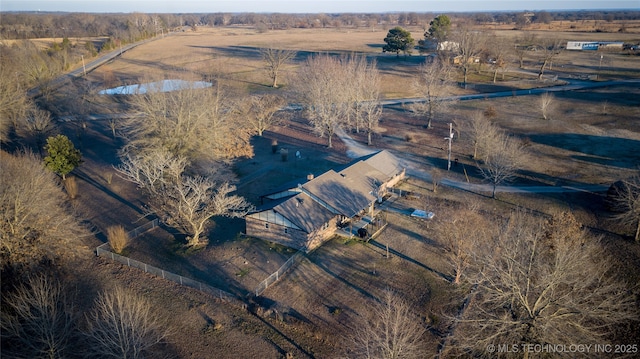 aerial view with a rural view