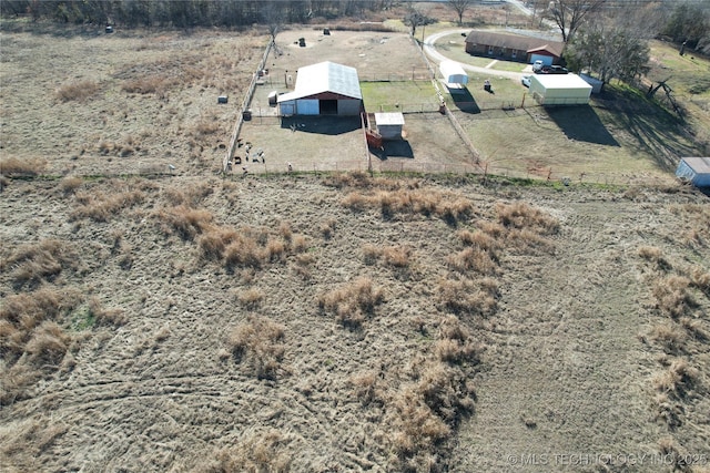 bird's eye view with a rural view