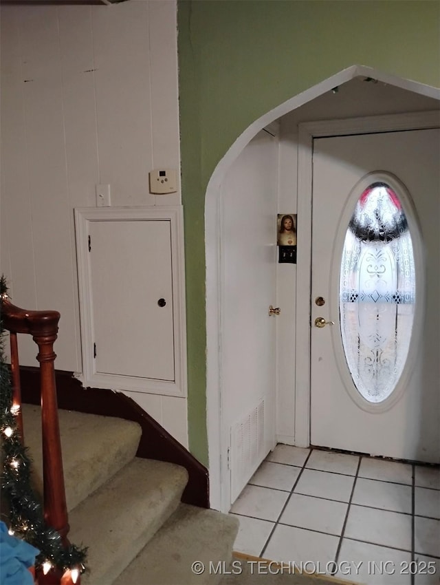 view of tiled foyer