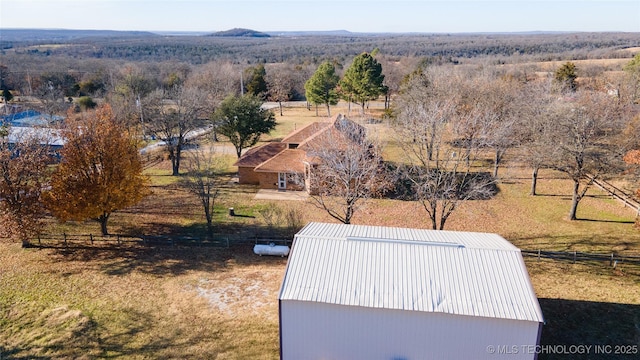 drone / aerial view featuring a rural view