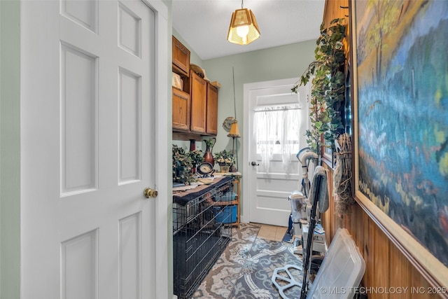 interior space with light tile patterned floors