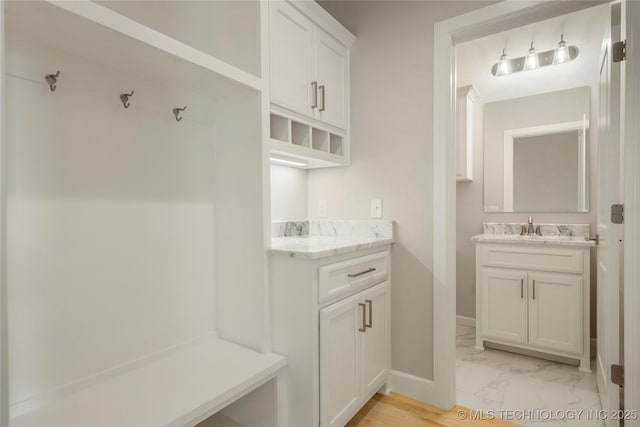 mudroom with sink