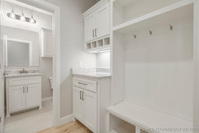 mudroom featuring sink