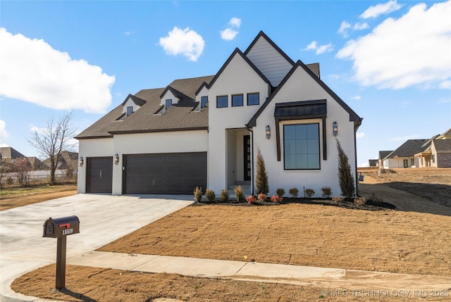 view of front of house with a garage