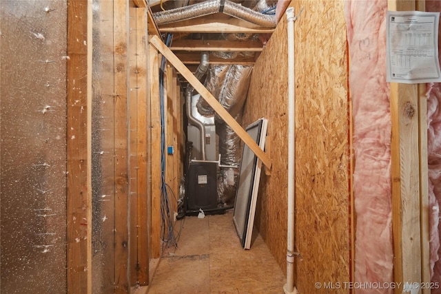 view of unfinished attic