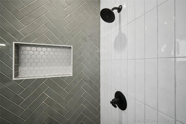 details with tiled shower