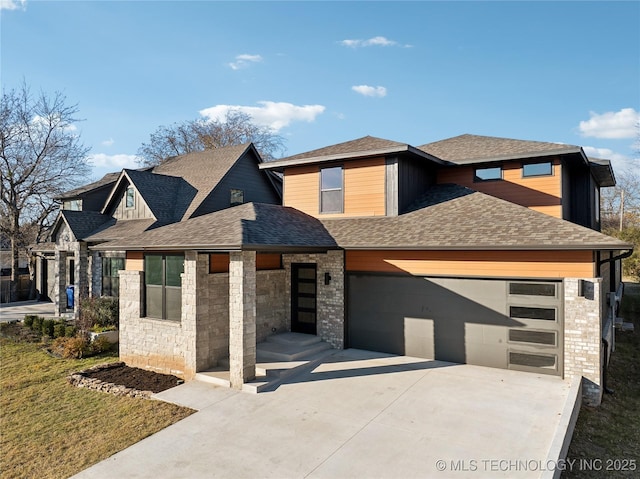 view of front of home with a garage