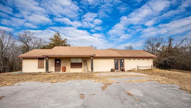 view of single story home