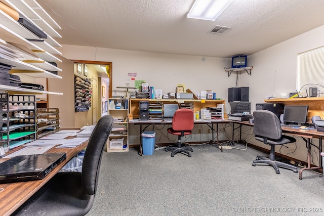 office featuring a textured ceiling