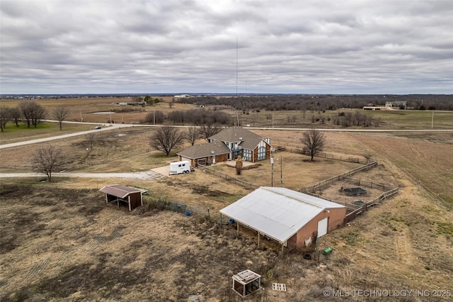 bird's eye view featuring a rural view