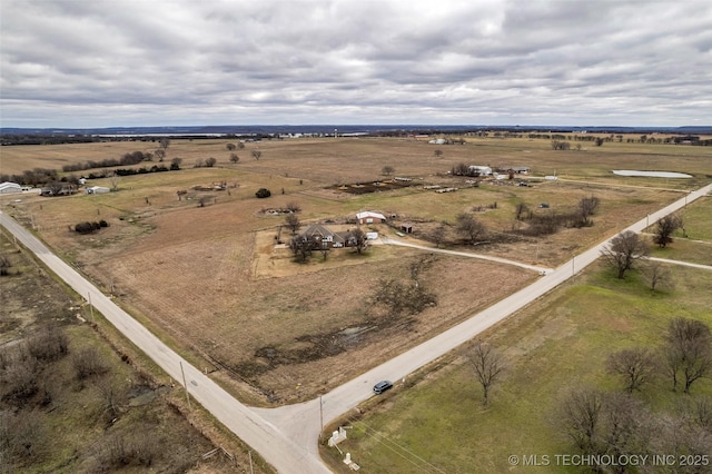 bird's eye view with a rural view