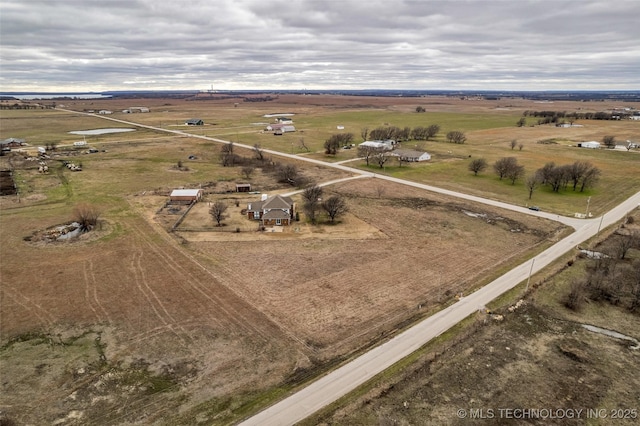 aerial view with a rural view