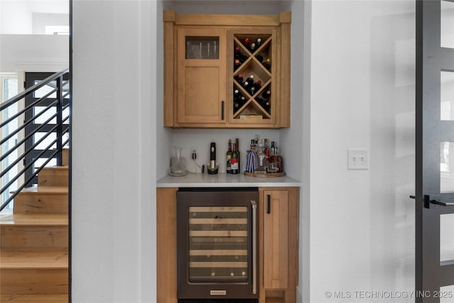 bar with wine cooler