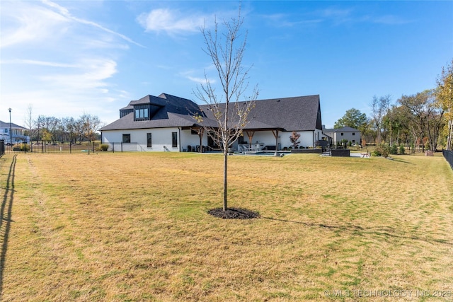 exterior space with a yard