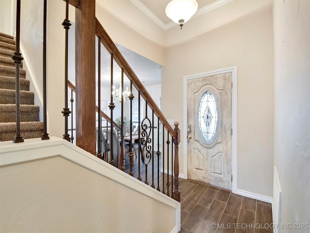 entryway with ornamental molding