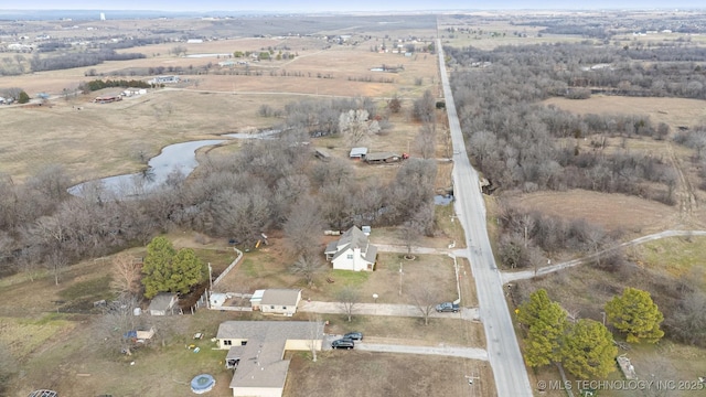 aerial view with a rural view