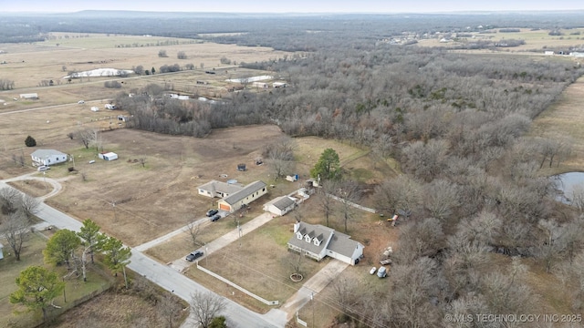 bird's eye view with a rural view