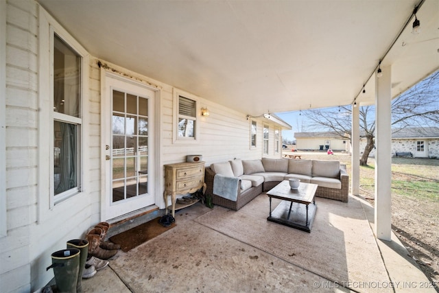 view of patio with an outdoor hangout area