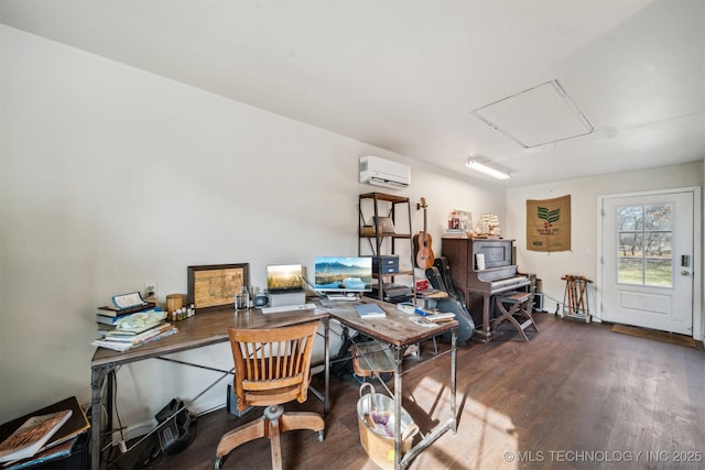 11818 N Harvard Ave, Skiatook, OK 74070 - office featuring attic access, wood finished floors, and a wall mounted AC