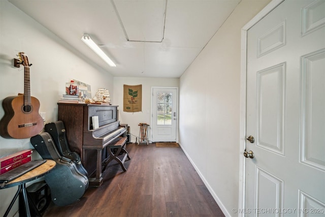 misc room featuring dark wood-type flooring