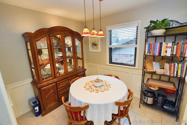 view of tiled dining space