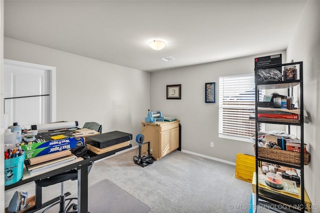 view of carpeted office