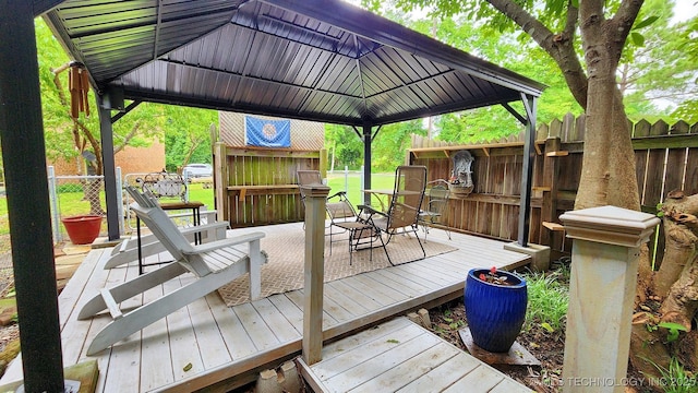 deck with a gazebo