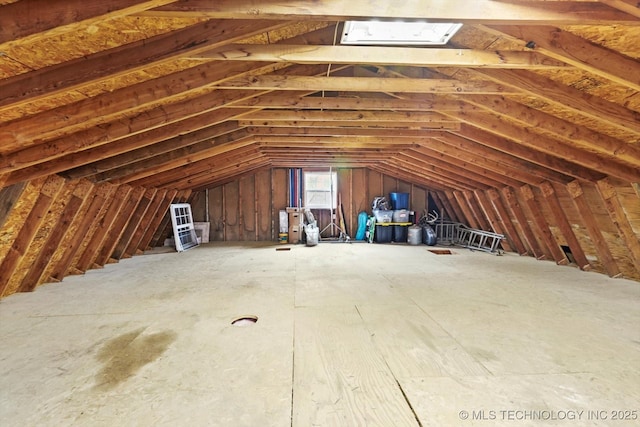 view of unfinished attic