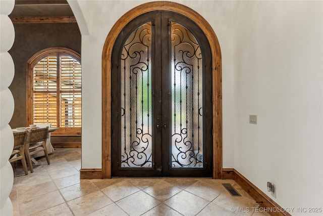 entryway with french doors