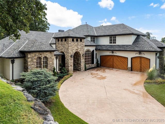 view of front of house with a garage