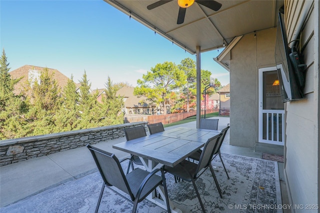 view of patio with ceiling fan