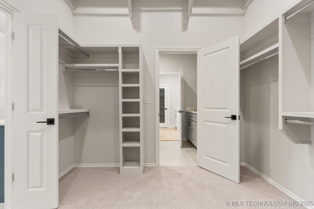 1303 Oakhurst Cir, Claremore, OK 74017 - walk in closet featuring light carpet
