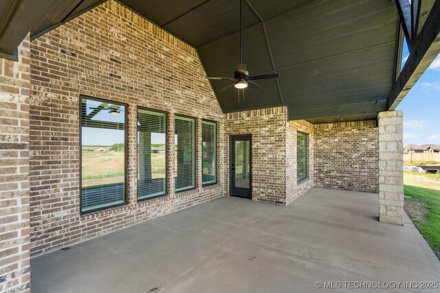 1303 Oakhurst Cir, Claremore, OK 74017 - view of patio with a ceiling fan