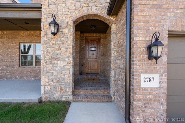 2787 Forest View Dr, Claremore, OK 74017 - view of exterior entry with brick siding