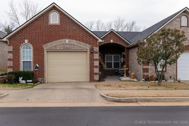 view of front of house with a garage