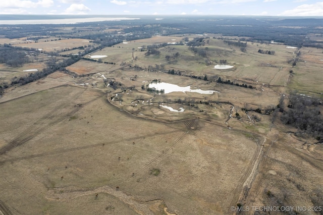 drone / aerial view featuring a rural view