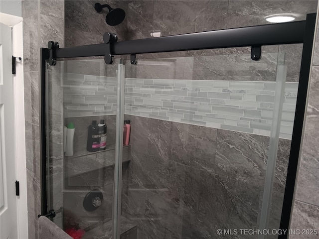 room details with a shower stall