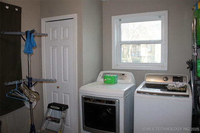 laundry area featuring independent washer and dryer