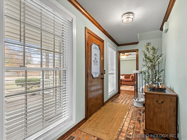 foyer entrance with crown molding