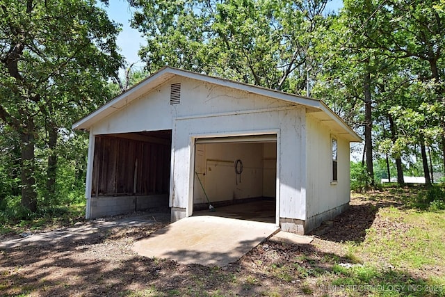 view of garage