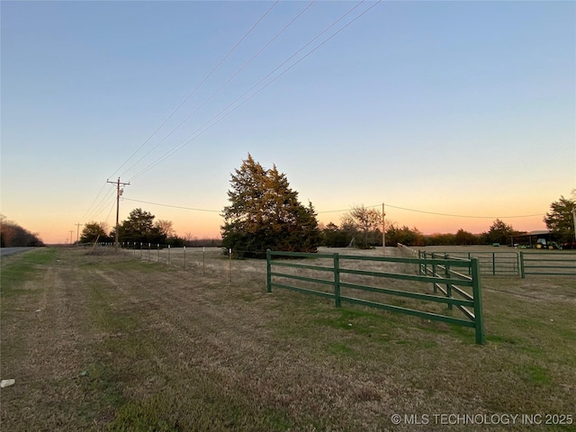 view of street featuring a rural view