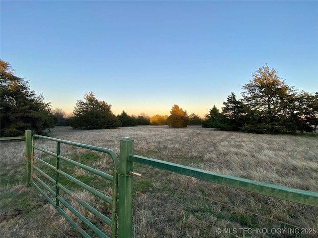 view of yard at dusk