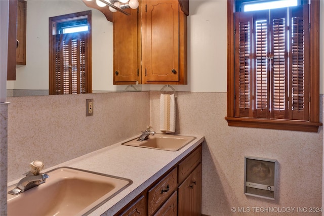 bathroom featuring vanity and a healthy amount of sunlight