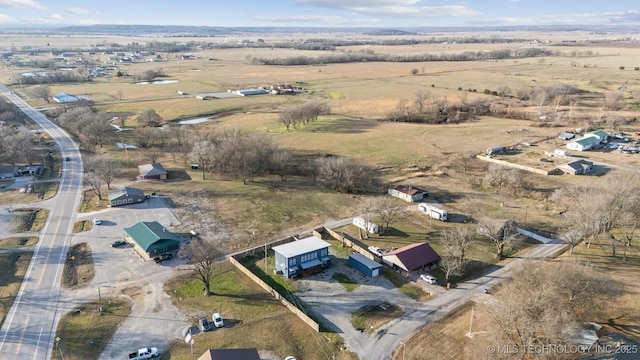 drone / aerial view with a rural view